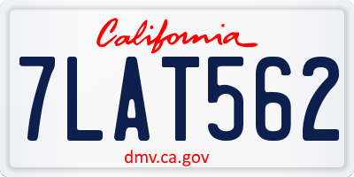 CA license plate 7LAT562