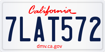CA license plate 7LAT572
