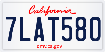 CA license plate 7LAT580