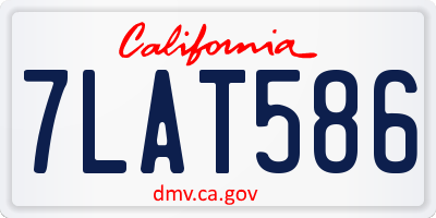 CA license plate 7LAT586