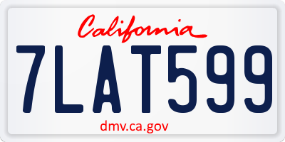 CA license plate 7LAT599