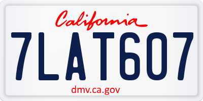 CA license plate 7LAT607