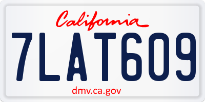 CA license plate 7LAT609