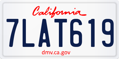 CA license plate 7LAT619