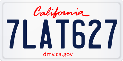CA license plate 7LAT627
