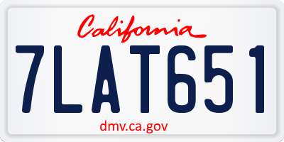 CA license plate 7LAT651