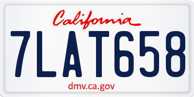 CA license plate 7LAT658