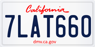 CA license plate 7LAT660