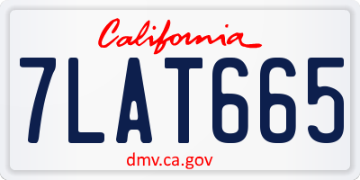 CA license plate 7LAT665