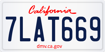 CA license plate 7LAT669