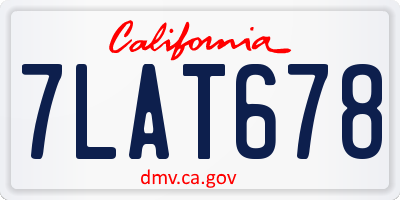 CA license plate 7LAT678