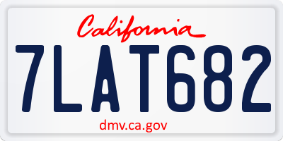 CA license plate 7LAT682