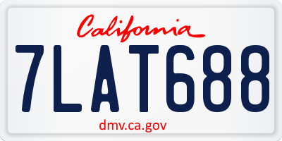 CA license plate 7LAT688