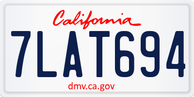 CA license plate 7LAT694