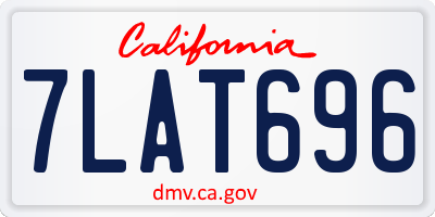 CA license plate 7LAT696
