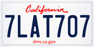 CA license plate 7LAT707
