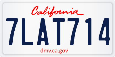 CA license plate 7LAT714
