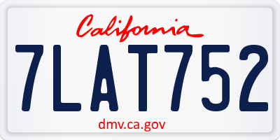 CA license plate 7LAT752