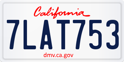 CA license plate 7LAT753