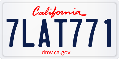 CA license plate 7LAT771