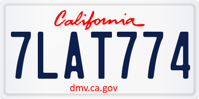 CA license plate 7LAT774