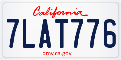 CA license plate 7LAT776