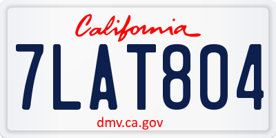 CA license plate 7LAT804