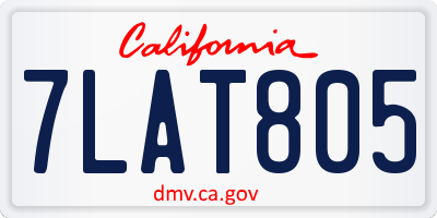 CA license plate 7LAT805