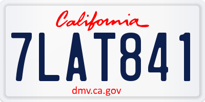 CA license plate 7LAT841