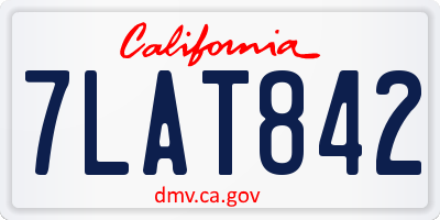 CA license plate 7LAT842