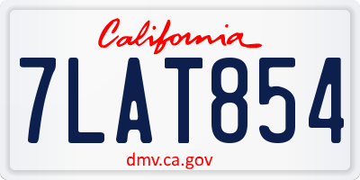 CA license plate 7LAT854