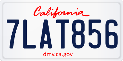 CA license plate 7LAT856
