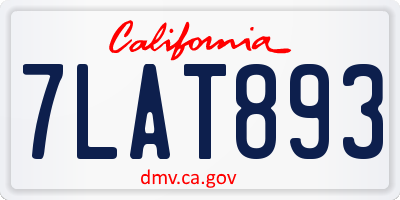 CA license plate 7LAT893