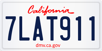 CA license plate 7LAT911
