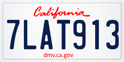 CA license plate 7LAT913