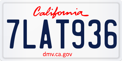 CA license plate 7LAT936