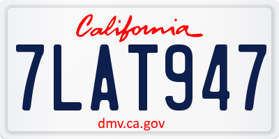 CA license plate 7LAT947