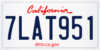 CA license plate 7LAT951