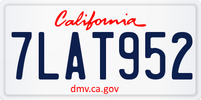 CA license plate 7LAT952