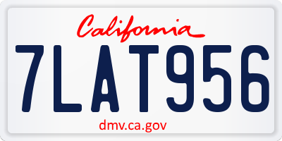 CA license plate 7LAT956