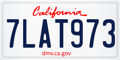 CA license plate 7LAT973