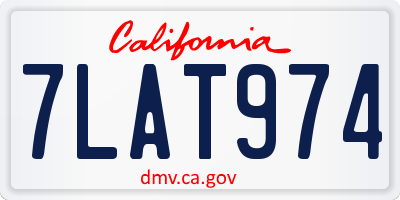 CA license plate 7LAT974