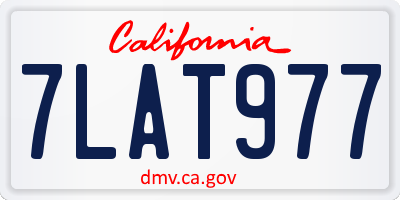 CA license plate 7LAT977