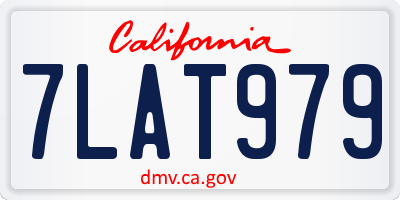 CA license plate 7LAT979