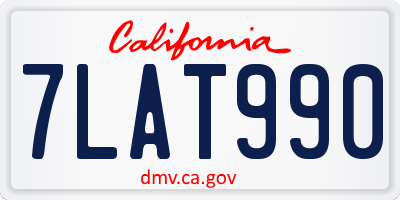 CA license plate 7LAT990