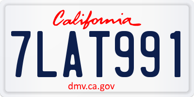 CA license plate 7LAT991
