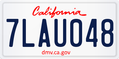 CA license plate 7LAU048