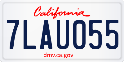CA license plate 7LAU055