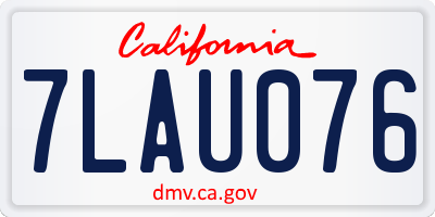 CA license plate 7LAU076