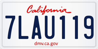 CA license plate 7LAU119